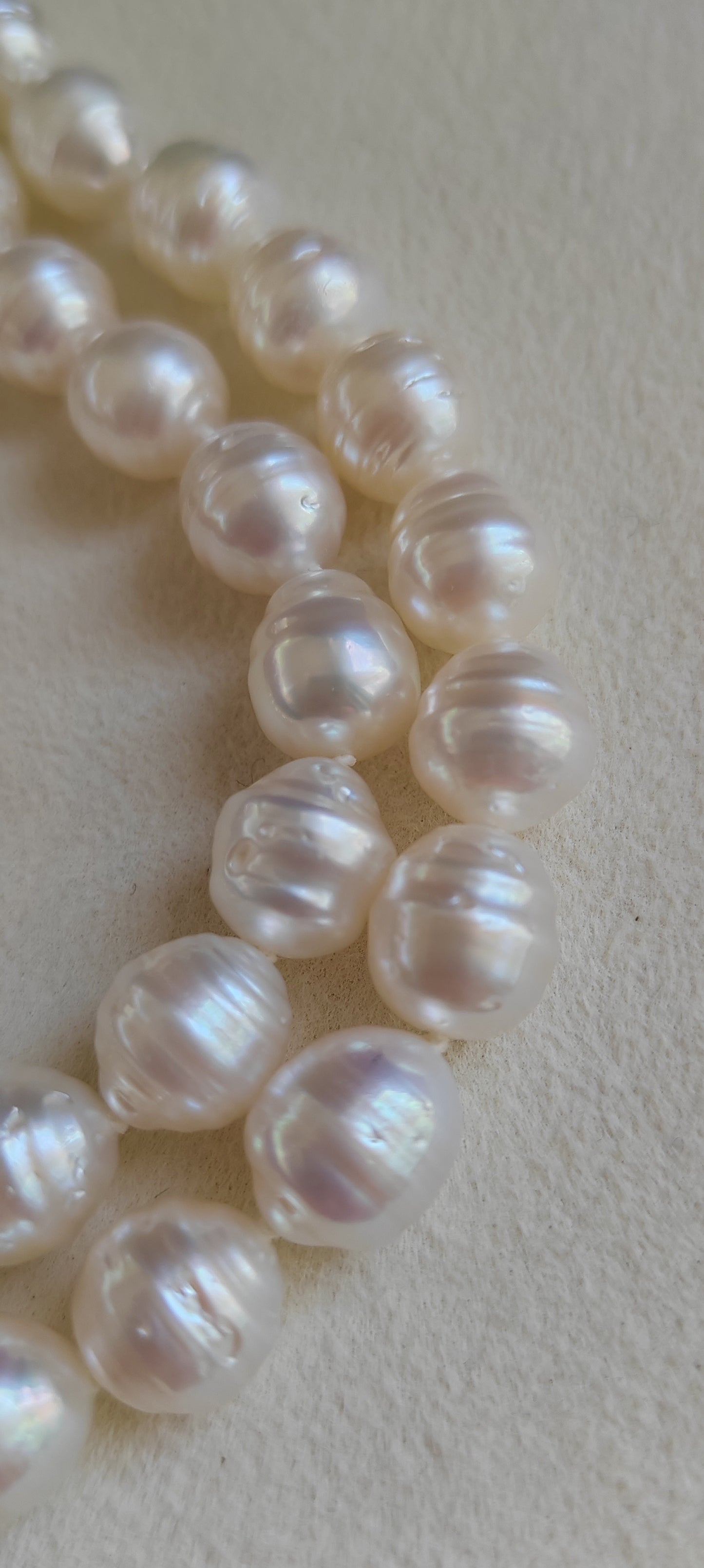 8.6-10.7mm Genuine south sea white pearls baroque necklace