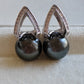 Modern style earrings genuine tahitian south sea pearls 10.4mm round
