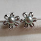 'Silver flowers' earrings genuine akoya pearls 7.3mm