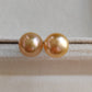 9.9mm Genuine golden south sea pearls Essential earrings studs