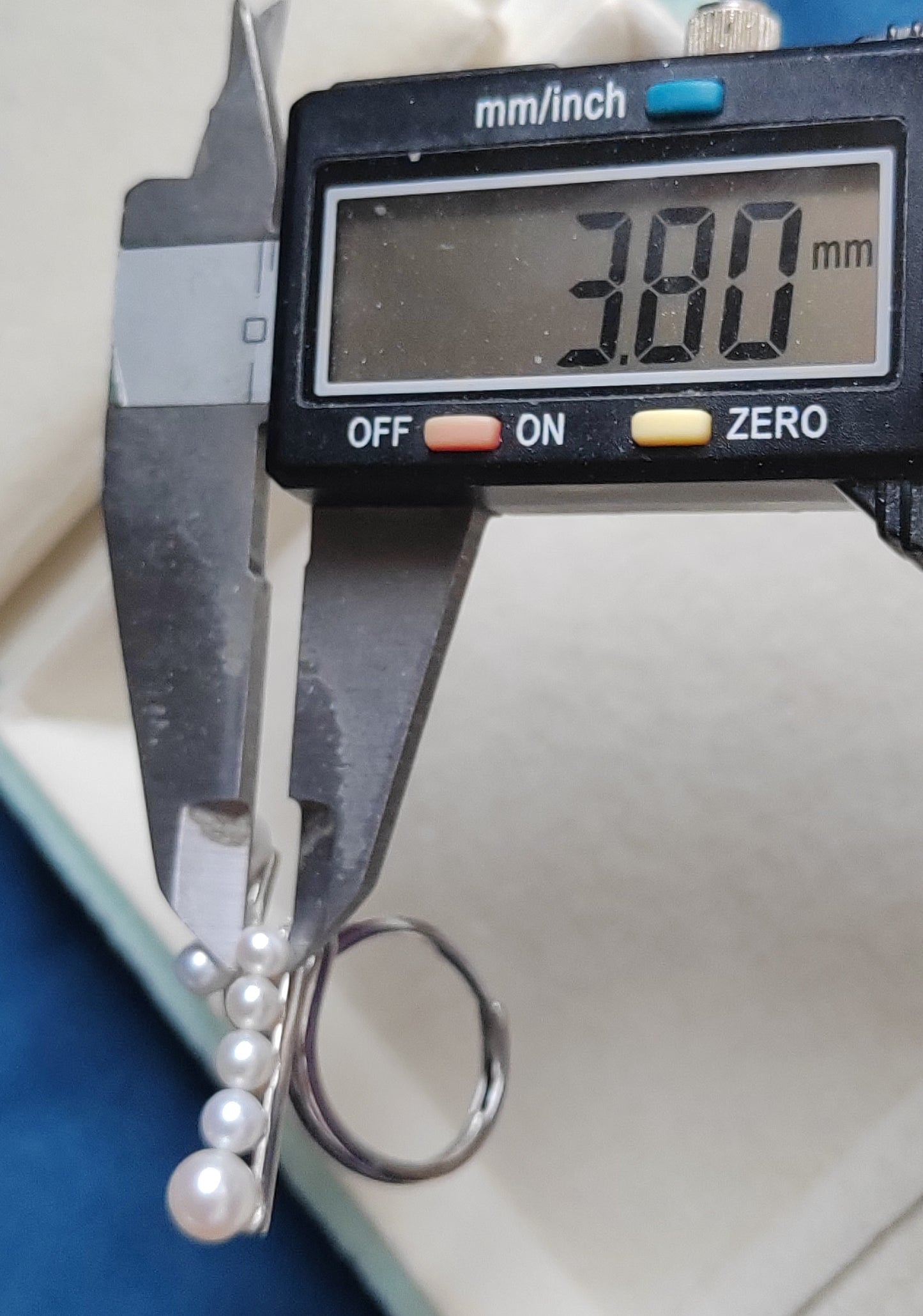 3.8-5.9mm Genuine freshwater pearls adjustable ring silver