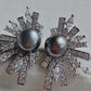 'Wild' earrings genuine tahitian south sea Keshi pearls 7.5mm