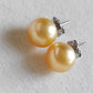 8.8mm Genuine golden south sea pearls Essential earrings studs