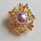 11.8mm Genuine freshwater pearl flower Blossom brooch necklace