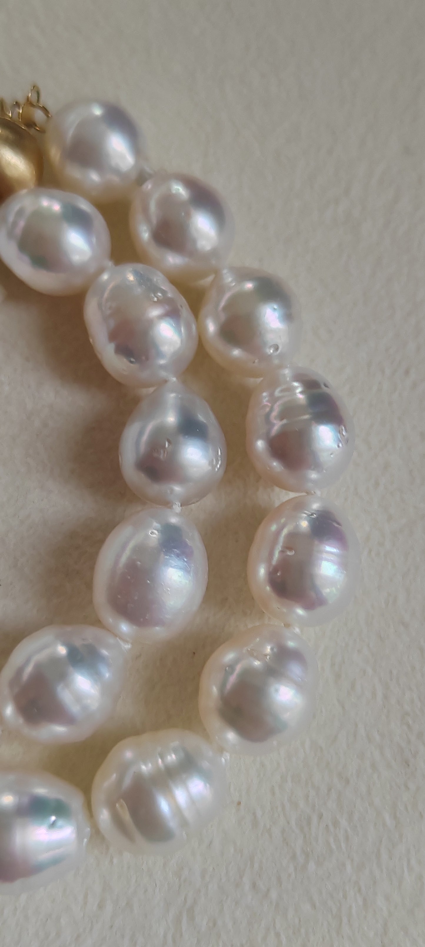 9-10.7mm Genuine south sea white pearl 14k gold necklace