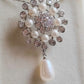 5.4-9.7mm Genuine freshwater pearls flowers brooch necklace