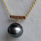 18k gold rainbow drop pendant genuine tahitian south sea pearl 12.8mm