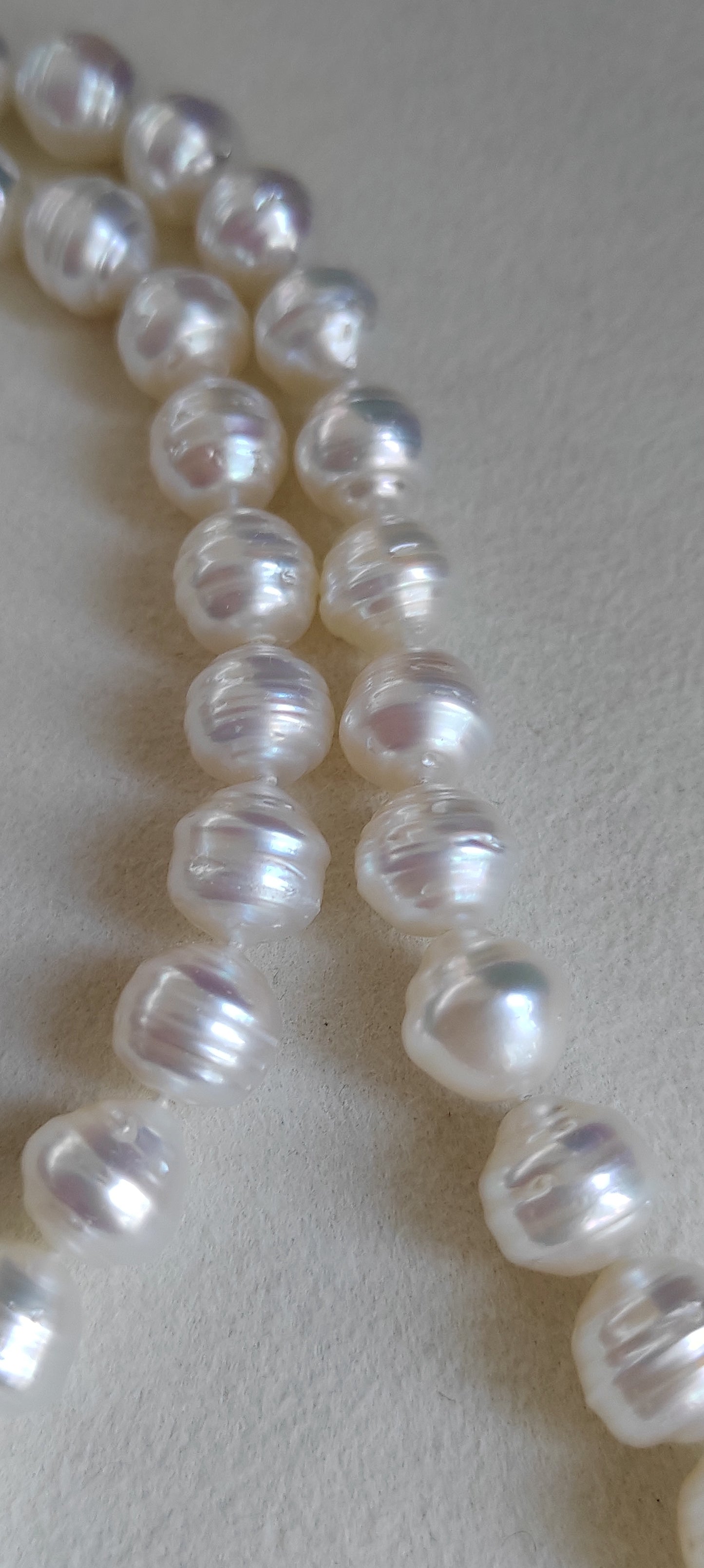 9-10.5mm Genuine Australian south sea white pearls baroque strand necklace