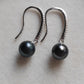 7.7mm Genuine tahitian south sea pearls Round classic dangling earrings