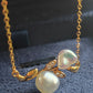 'Blooming flowers' 18k gold necklace genuine south sea Keshi pearls 2.3ct