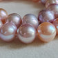 'Rainbow' necklace 10.8-13mm Genuine freshwater pearls
