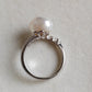 'Wild Lily' Silver ring genuine Keshi south sea white pearl 6ct