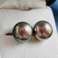 'Vivid Peacock' 14k gold every day earrings studs genuine tahitian south sea pearls 10.2mm