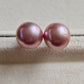 12.3mm Genuine freshwater pearls essential earrings studs silver