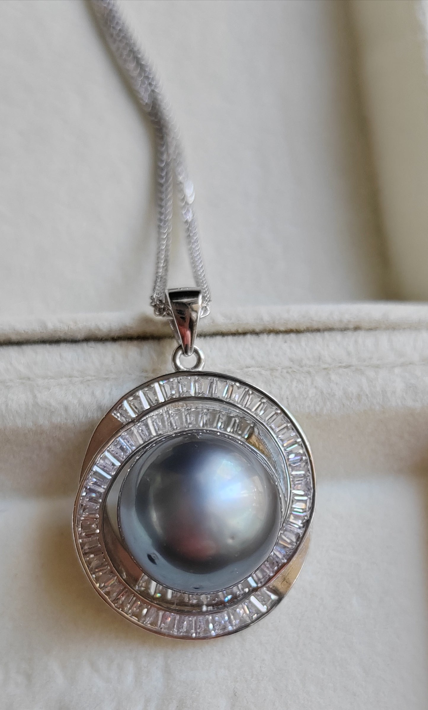 14.1mm Genuine tahitian sea pearl luxury necklace