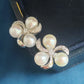 'Pinwheel flowers' Earring genuine Japanese akoya pearls 6.2-6.4mm