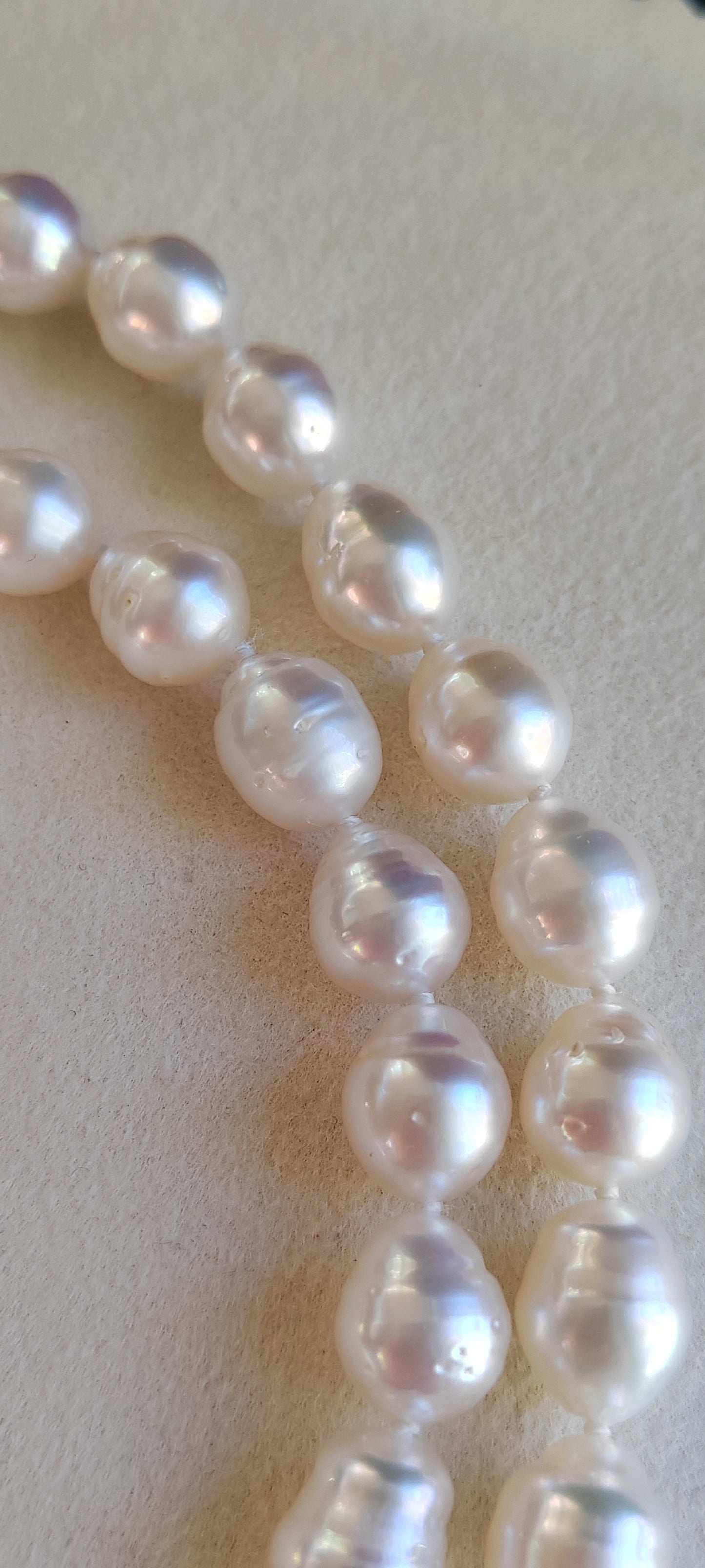 9-10.8mm Genuine Australian south sea white pearls 14k gold necklace