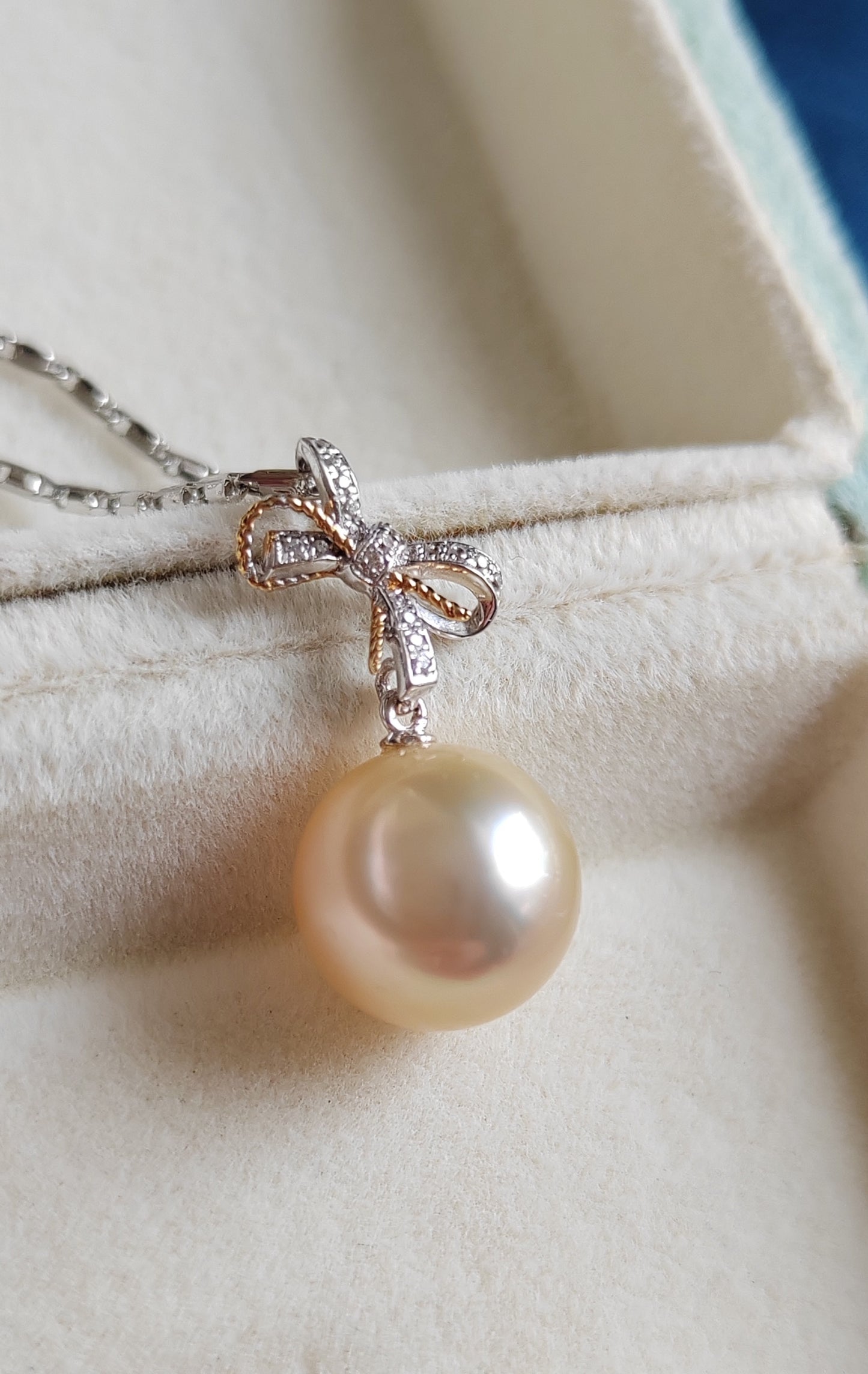 18k gold pendant genuine golden south sea pearl 10.8mm