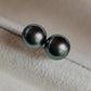 8mm Genuine tahitian south sea pearls 14k gold earrings studs