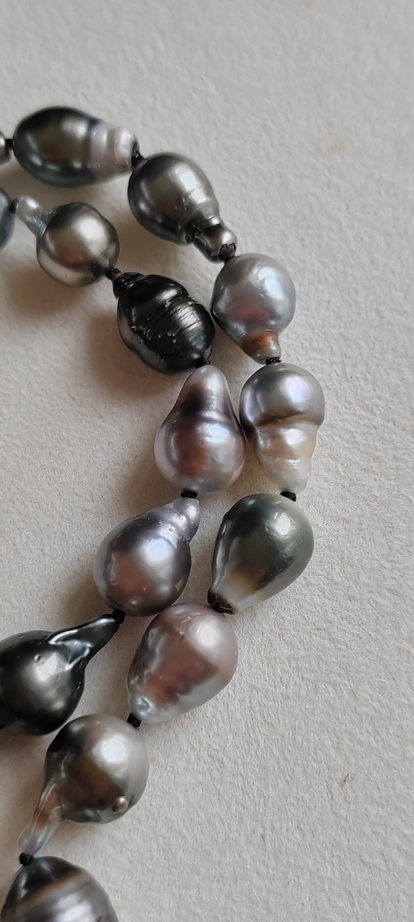 8.3-12.7mm Genuine tahitian south sea pearl baroque necklace