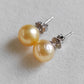 8.8mm Genuine golden south sea pearls Essential earrings studs