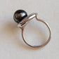 'Moon' ring genuine tahitian pearl 9.4mm