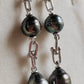 8.6-9.4mm Genuine tahitian south sea pearls double-beauty earrings silver
