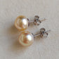 9.2mm Genuine golden south sea pearls Essential earrings studs