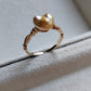 'A golden heart' 14k gold ring genuine golden south sea Keshi pearl 'Wild' 2.6ct