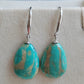 13x18mm Natural Morenci Turquoise French style earrings silver