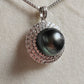 11.6mm Genuine tahitian south sea pearl luxury style necklace silver