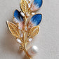'Early Autumn' brooch genuine south sea white pearl 9.7mm