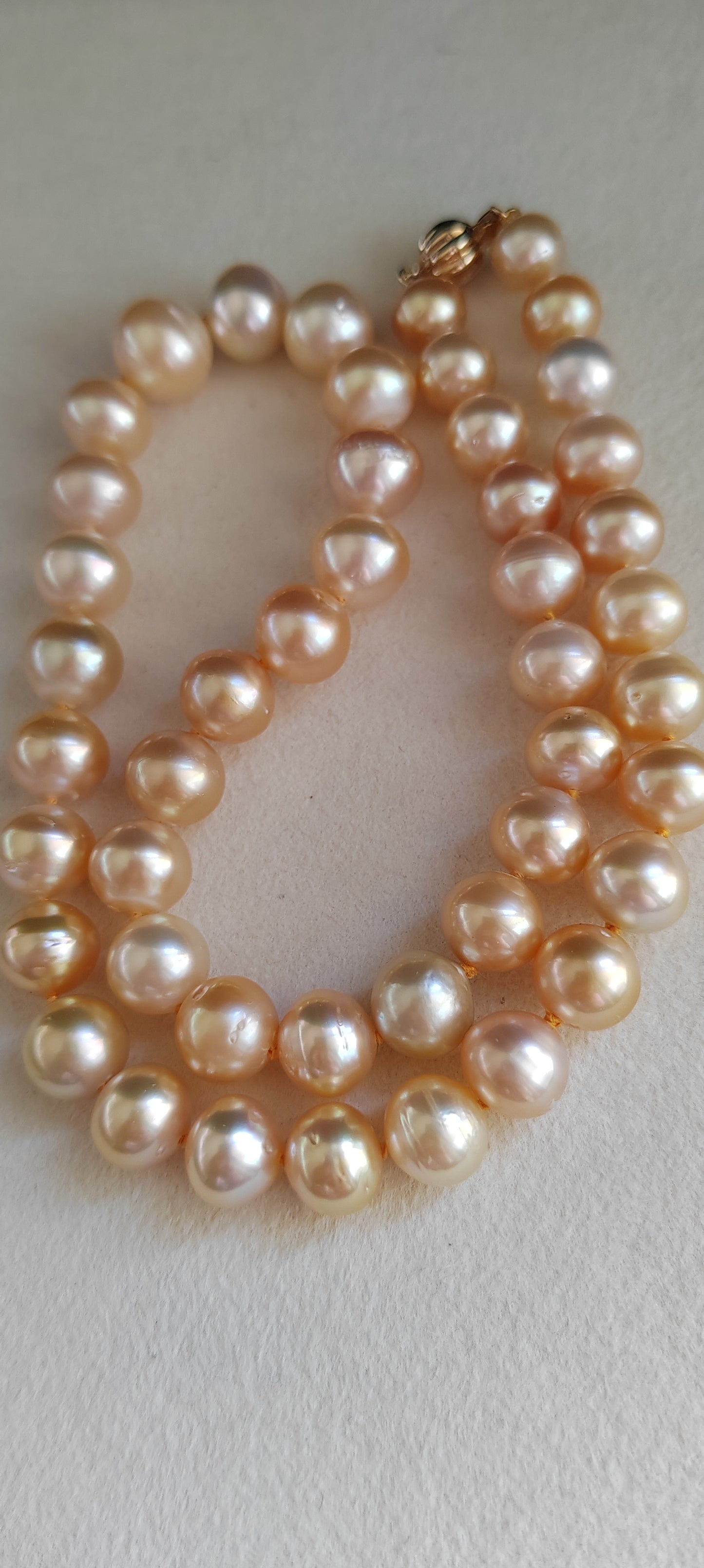 8-11.1mm Genuine golden south sea pearl necklace strand
