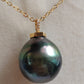 'Summer Island' Genuine tahitian Mangareva pearl 16x17mm 18ct gold diamond pendant