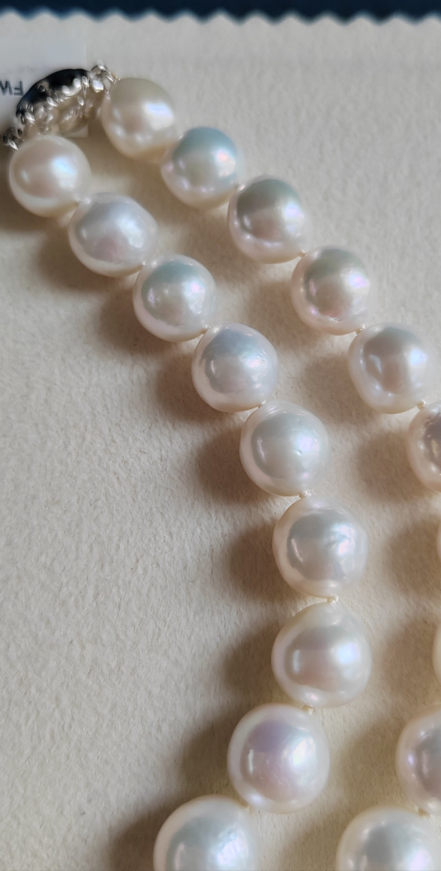 10-11.7mm Genuine freshwater pearls classic necklace silver