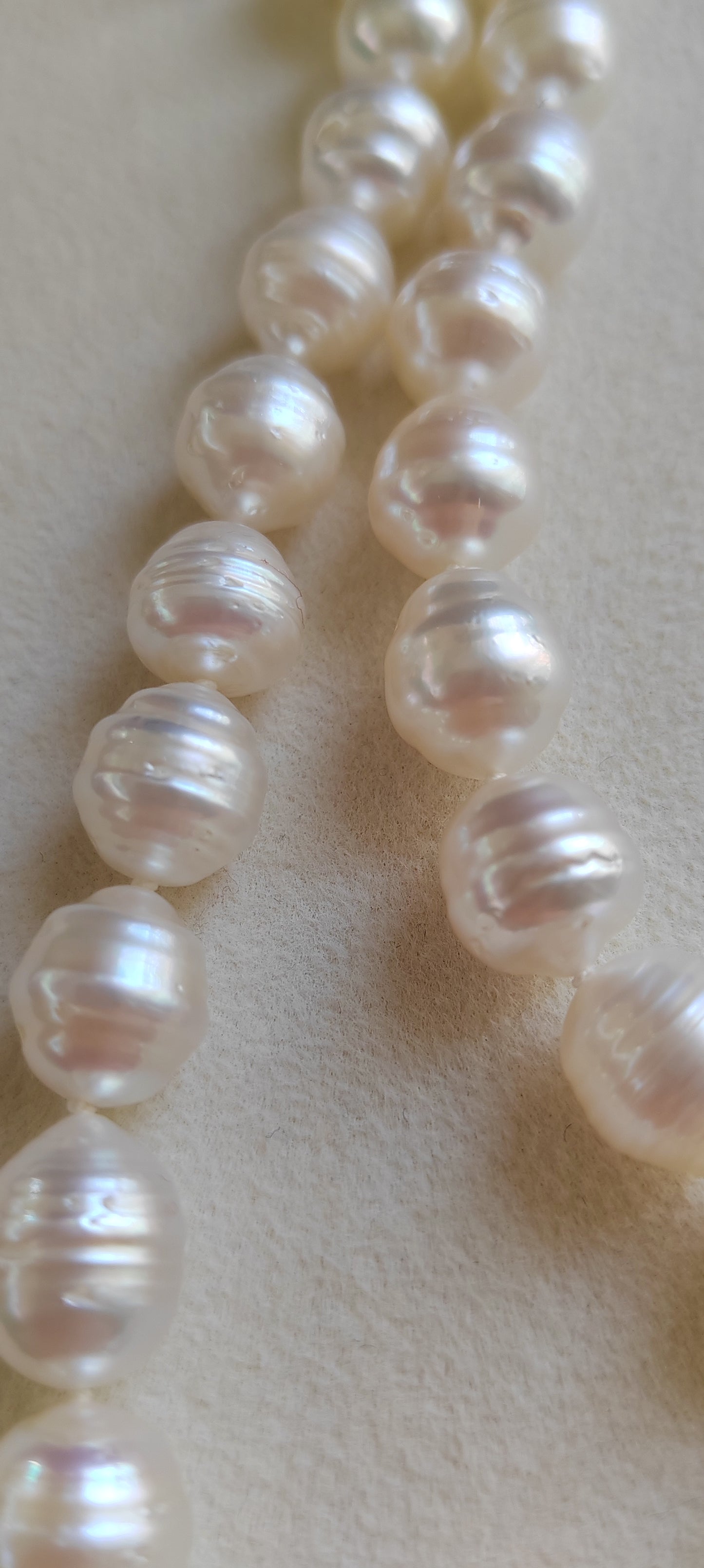 8.6-10.7mm Genuine south sea white pearls baroque necklace
