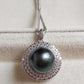 11.6mm Genuine tahitian south sea pearl luxury style necklace silver