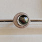 'Moon' ring genuine tahitian pearl 9.4mm