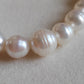 9.4-12.1mm Genuine south sea white pearls classic baroque bracelet