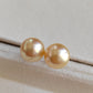 9.2mm Genuine golden south sea pearls Essential earrings studs