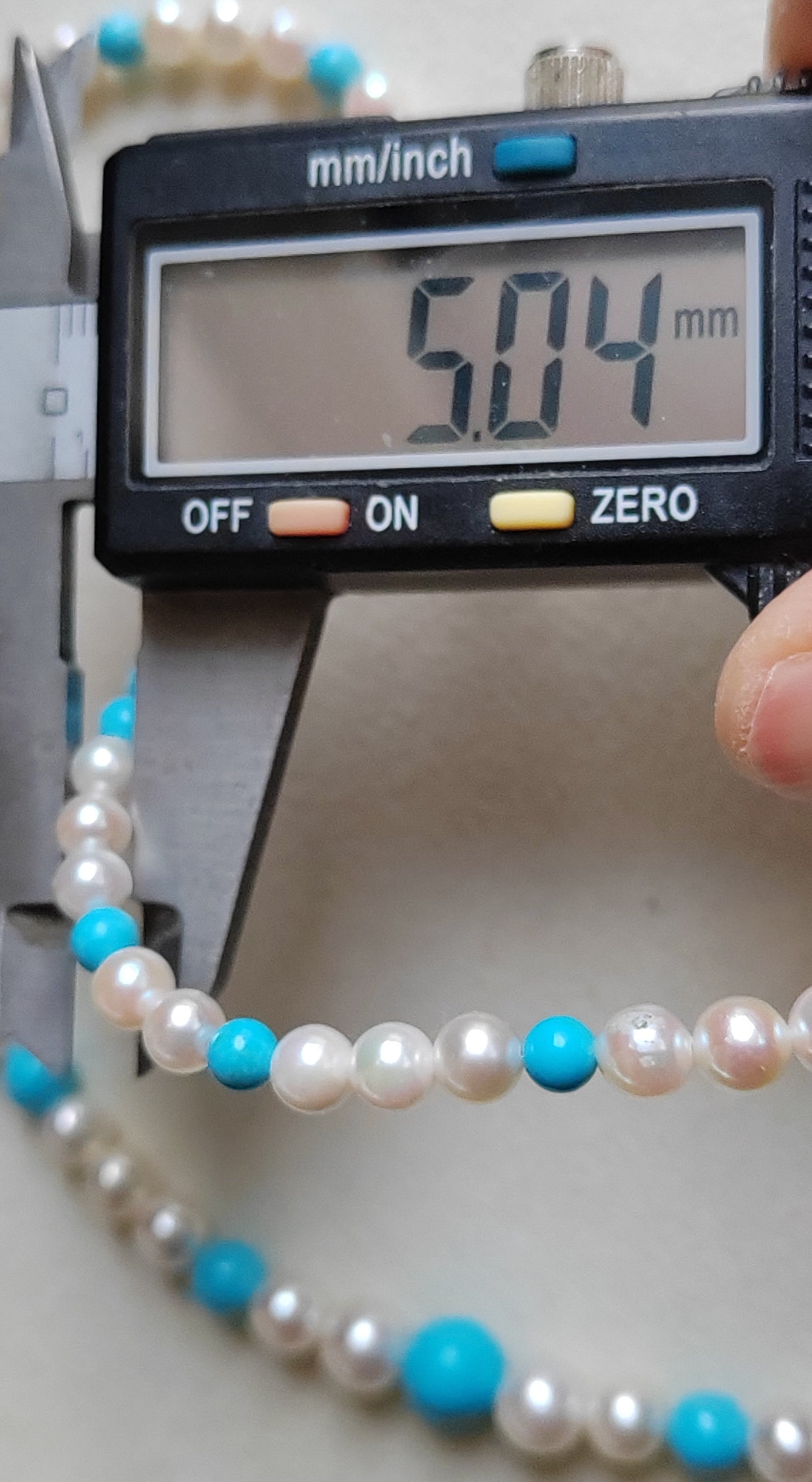 14k gold necklace Natural Sleeping Beauty Turquoise and Genuine Japanese akoya pearls
