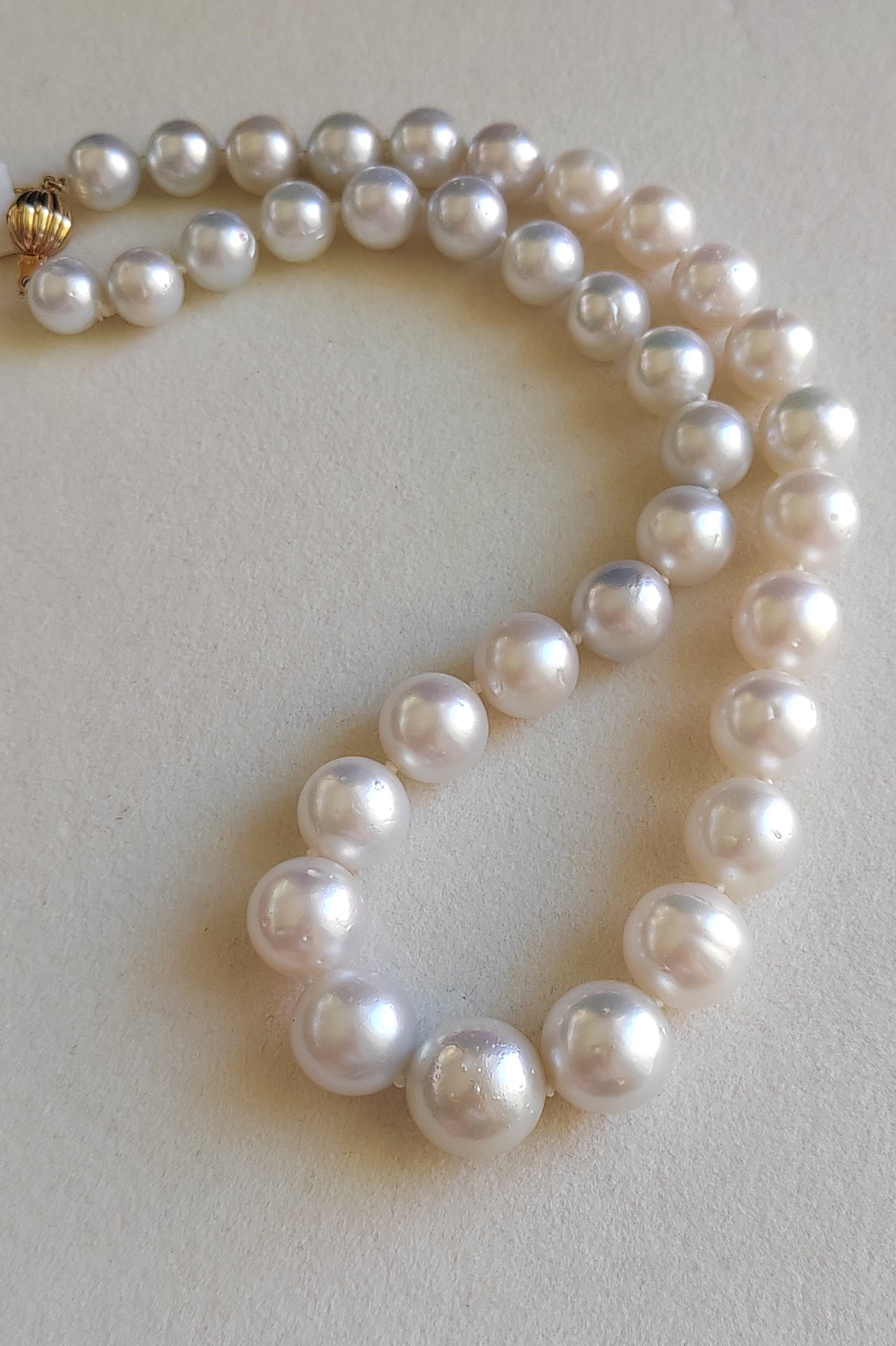 9.8-14.8mm Genuine south sea white pearls classic necklace