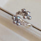 'Silver Meteor' ring genuine Japanese akoya pearls 3.6-4.1mm