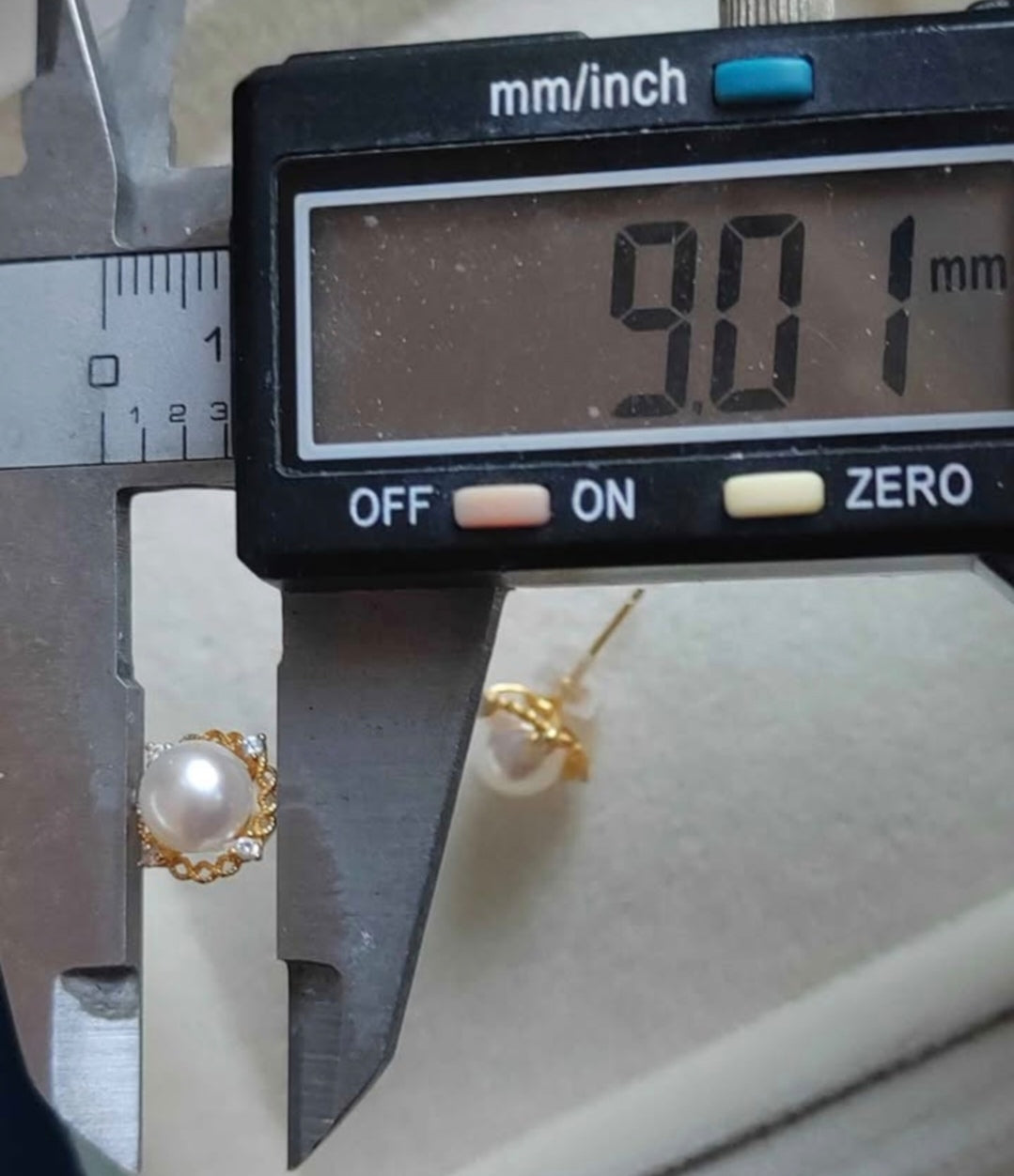 6.4mm Genuine akoya saltwater pearls earrings