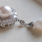 Elegant French style brooch & necklace genuine freshwater pearls 9.8-10.9mm