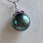 13.3mm Genuine tahitian south sea pearl pendant with chain necklace