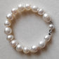 9.4-12.1mm Genuine south sea white pearls classic baroque bracelet