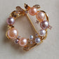 3.5-7.6mm Genuine freshwater pearls multicolour flower brooch