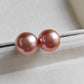 'Chocolate' Pearl earrings studs genuine freshwater pearls 11.8mm