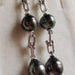 8.6-9.4mm Genuine tahitian south sea pearls double-beauty earrings silver